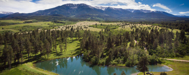 pond and mountains