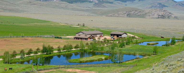 pond and house