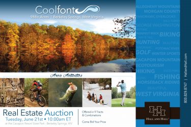 West Virginia Retreat Auction - Coolfont - Berkeley Springs, WV offered by Hall and Hall