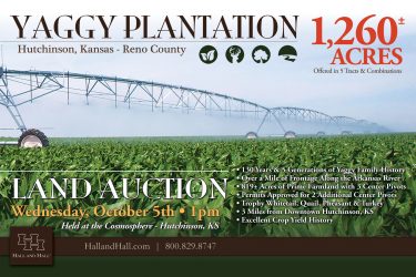 Kansas Farm Auction - Yaggy Plantation - Hutchinson, KS offered by Hall and Hall