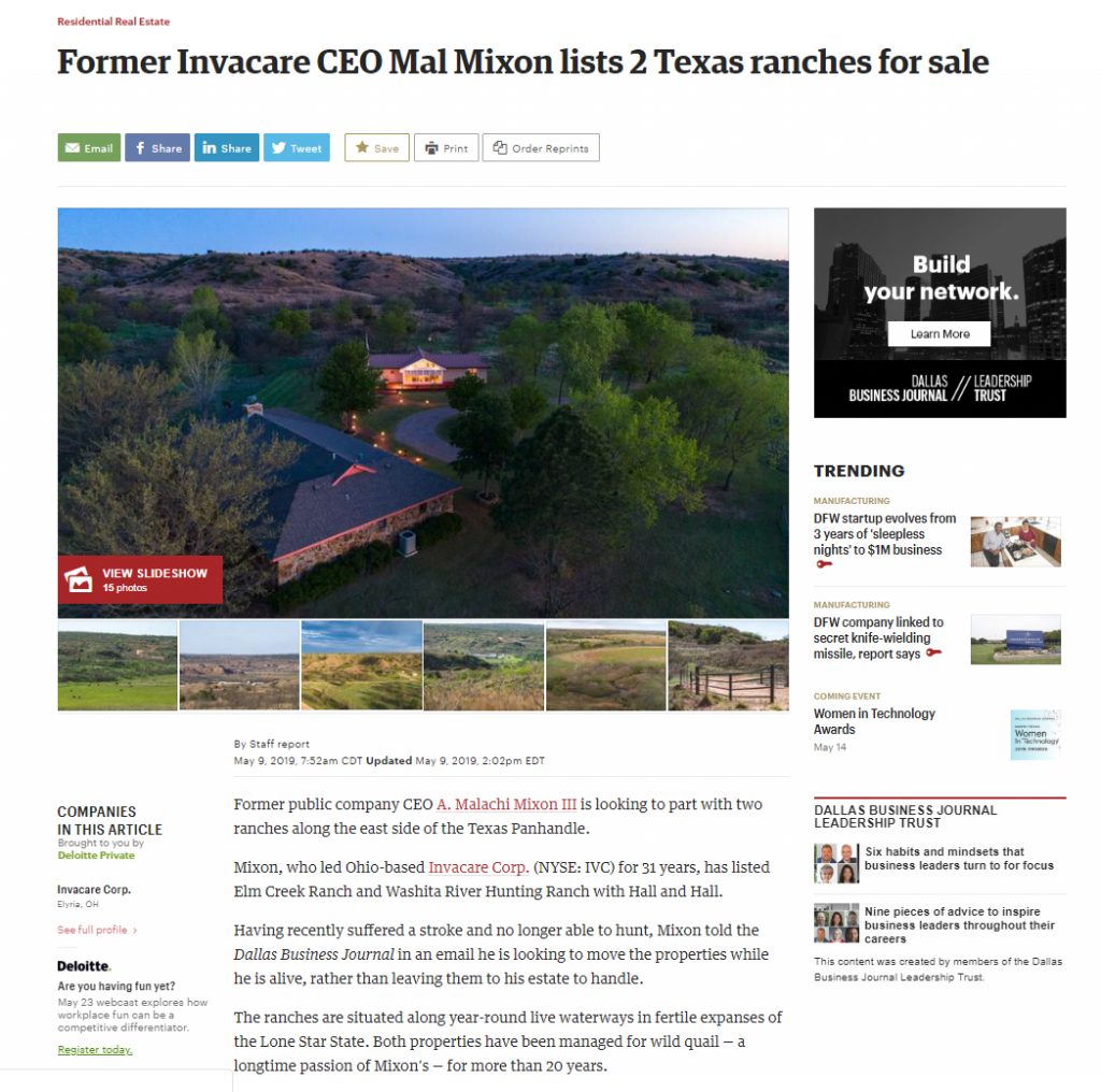 Texas Ranches for Sale Make the News