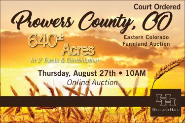 Colorado Ranch Auction - Prowers County Land Auction - Holly, CO offered by Hall and Hall