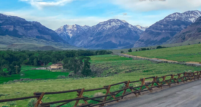 fence and mountains