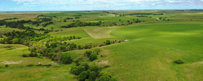 aerial view of open ranch