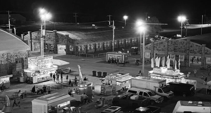 Night view of the midway at the Ottawa County Fair