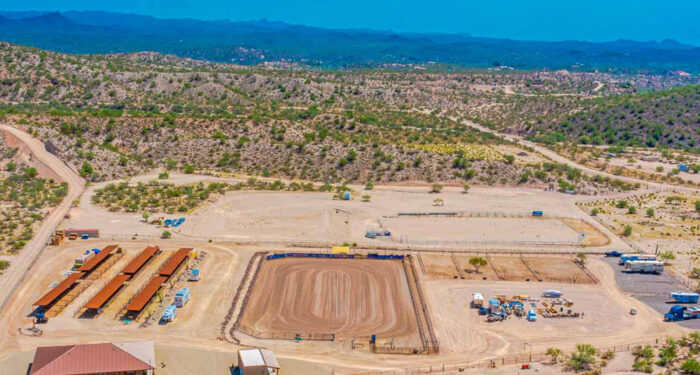 overview of Stutts Ranch arena and improvements for sale in Arizona